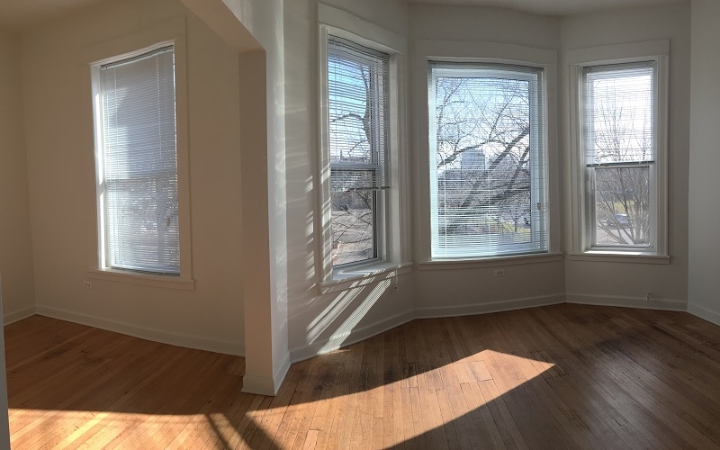 The Washington unit living room and windows