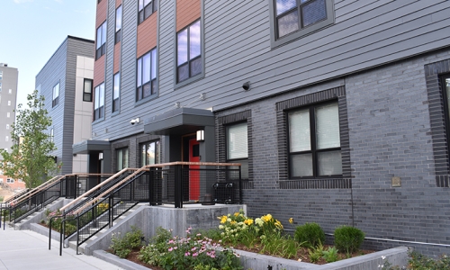 whittier exterior with flowers 